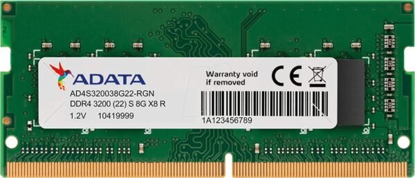 ADATA 8GB (8GBX1) DDR4 3200MHz Laptop Memory AD4S320088G22-RGN