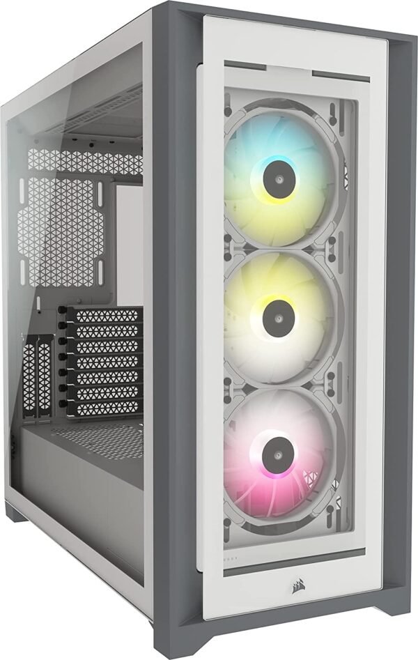 Corsair iCUE 5000X RGB Tempered Glass Mid-Tower ATX White PC Smart Cabinet CC-9011213-WW