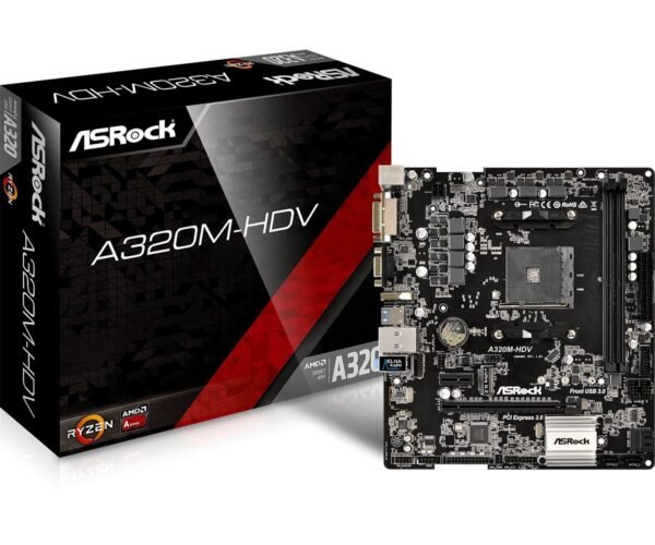 ASRock A320M-HDV AM4 Micro ATX AMD Motherboard