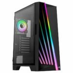 AeroCool Mirage ARGB Mid Tower Gaming Cabinet – Black | 1 x 120mm Mirage ARGB Fan Included