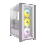 Corsair iCUE 4000X RGB Mid-Tower Gaming Cabinet – White