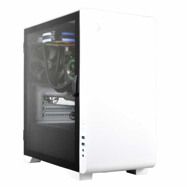 Gamdias Mars E2 Mini Tower Gaming Cabinet – White | 1 x 120mm Fan Pre-Installed | Tempered Glass Side Panel