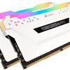 CORSAIR VENGEANCE RGB PRO 32GB (16GBx2) DDR4 3000MHz RAM WHITE (CMW32GX4M2C3000C15W)