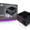 Cooler Master MWE 750 Bronze V2 230v, 80 Plus Bronze Certified, Non-Modular Power Supply  Black