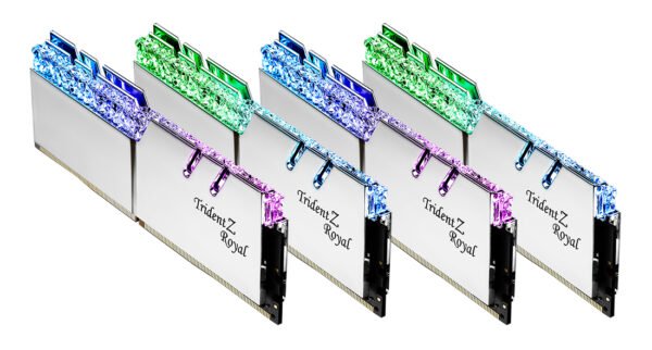 G.skill TZ Royal Silver Series 32GB (4x8GB) 3600 MHz DDR4 Memory F4-3600C14Q-32GTRSB